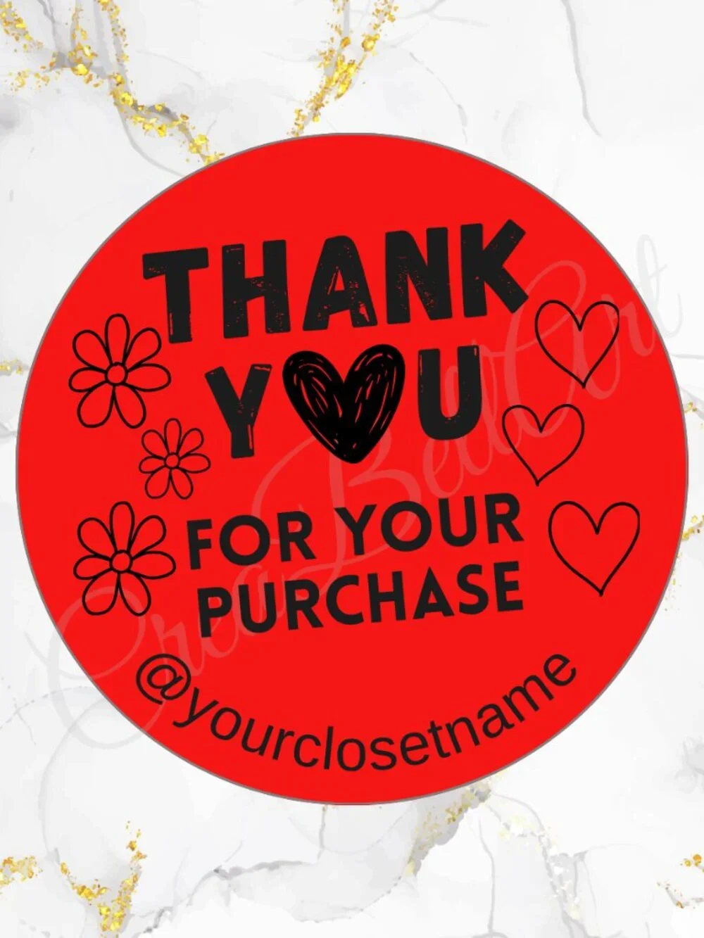 100 Thank you Stickers Thermal 2
